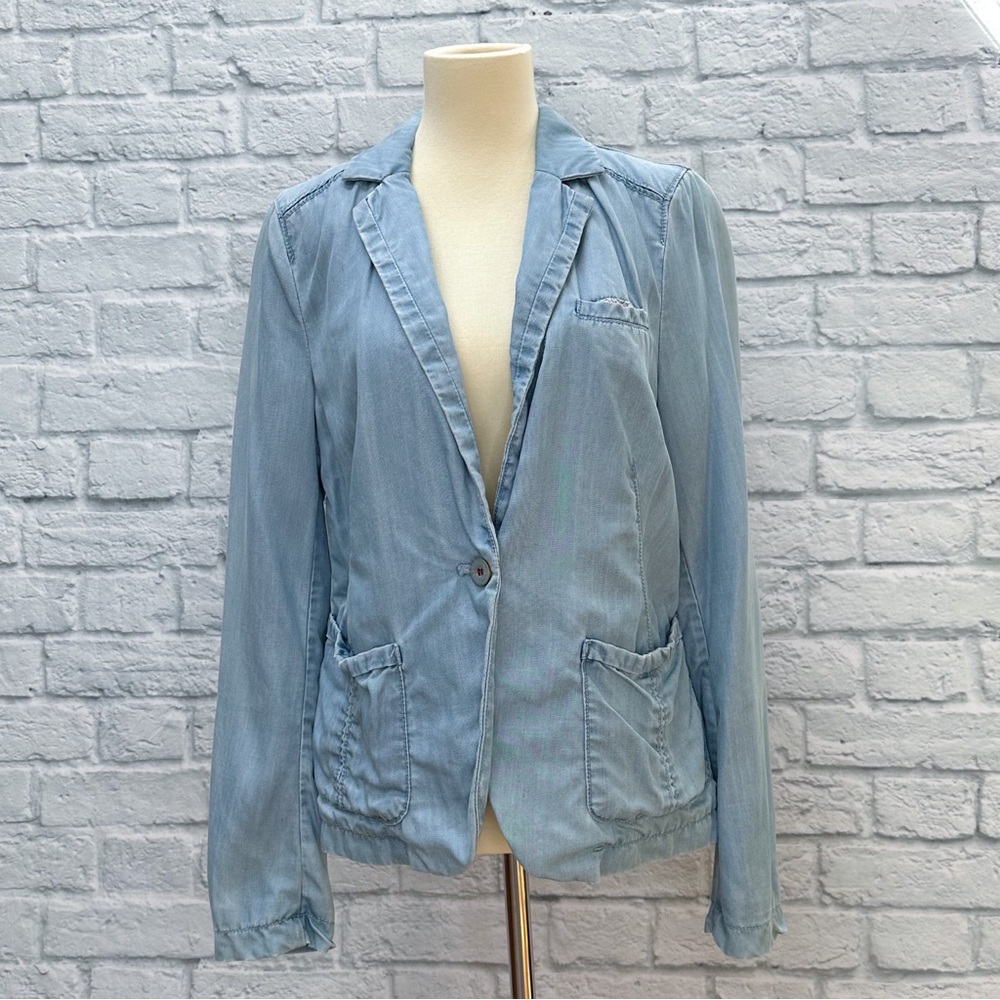 Anthropologie PILCO Newsy denim jeans chambray jacket, M. - Picture 6 of 11
